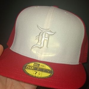 Red Fear Of God Fitted Hat